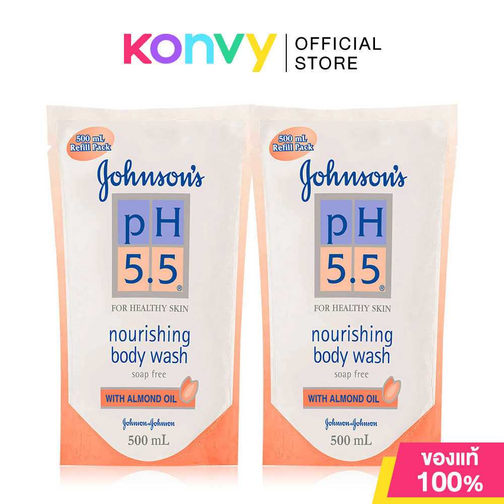 Johnsons pH 5.5 Nourishing Body Wash With Almond Oil Refill [500ml x 2pcs].