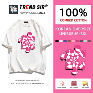 TrendSir⚡พร้อมส่ง⚡เสื้อยืด oversize👏100%cotton โอเวอร์ไซส์ มีของพร้อมส่ง🎶ฮิปฮอป เสื้อวินเทจ ออกแบบเสื้อผ้าสําหรับสาว ใหม่และเป็นมิตรกับสิ่งแวดล้อม สไตล์เกาหลีเสื้อเสื้อยืด✔สำหรับชายและหญิง