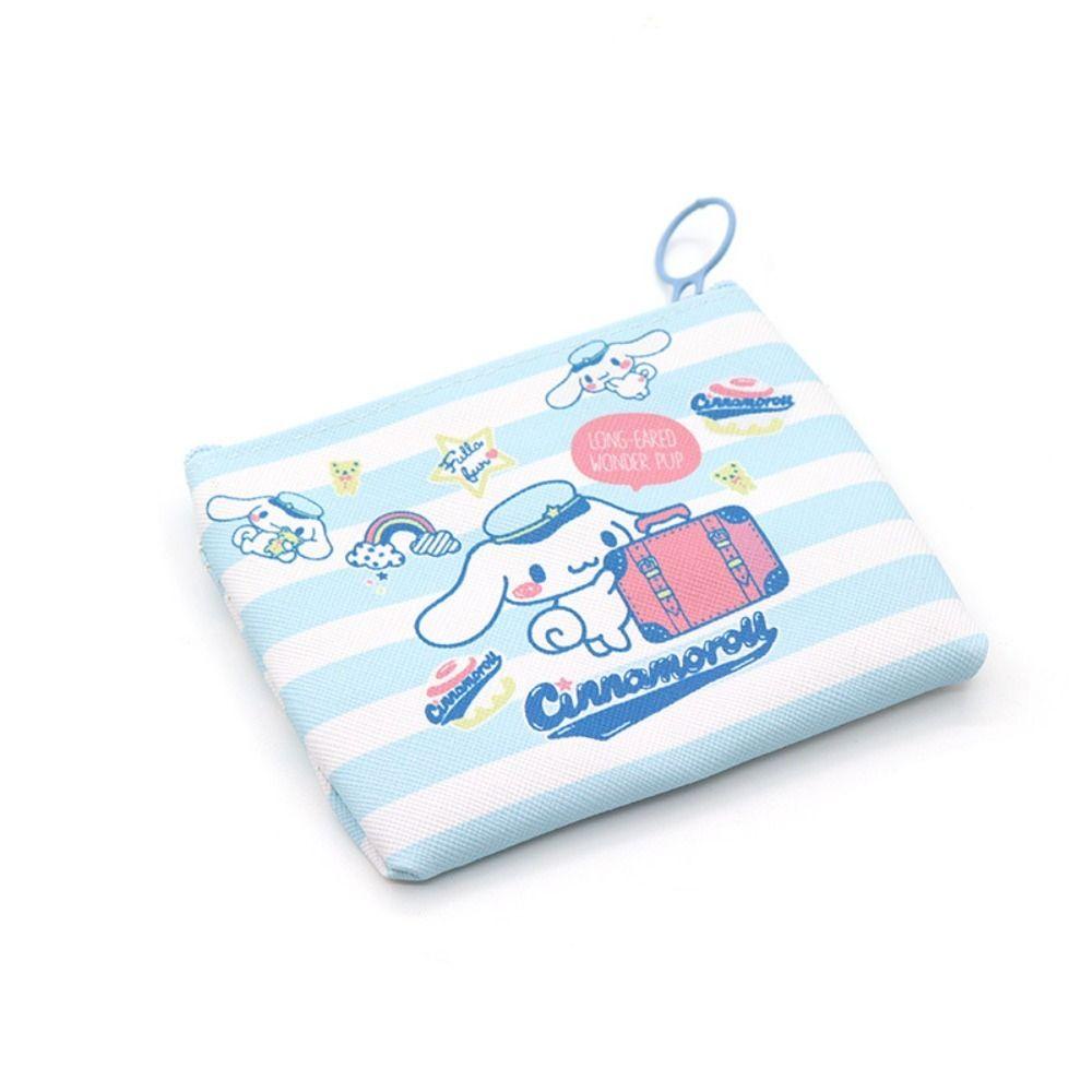 Tonfashion กระเป๋าใส่เหรียญ, กระเป๋าใส่พวงกุญแจ แบบพกพา Kawaii, กระเป๋าแต่งหน้า ขนาดเล็ก Cinnamoroll Kuromi กระเป๋าเก็บหูฟังผู้หญิง
