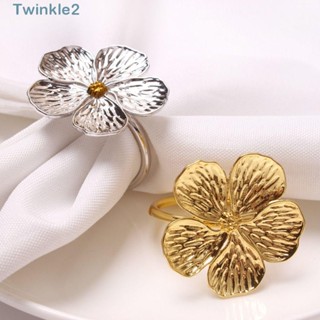 Twinkle แหวนรัดผ้าเช็ดปาก รูปดอกไม้ ดอกพลัม ผ้าเช็ดปาก อุปกรณ์งานเลี้ยง ตกแต่งโต๊ะ งานฝีมือ อุปกรณ์ครัว ที่ใส่ผ้าขนหนู โต๊ะรับประทานอาหาร