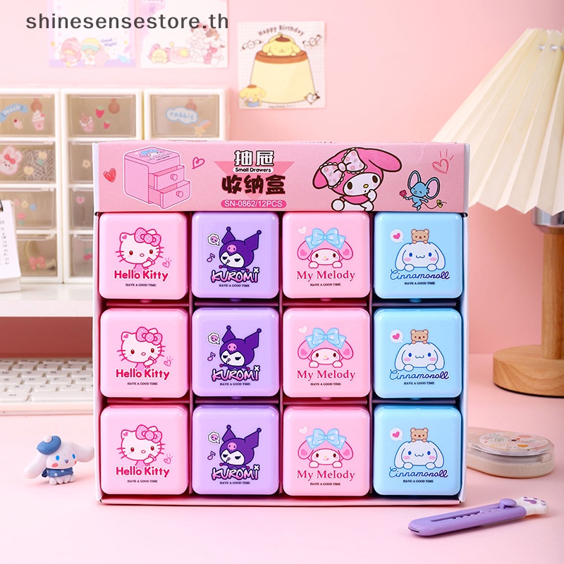 SANRIO Shine กล่องลิ้นชักเก็บของ ลายการ์ตูน Hello Kitty Cinnamoroll My Melody Kuromi น่ารัก พร้อมลิ้นชัก ขนาดเล็ก สําหรับเก็บเครื่องประดับ