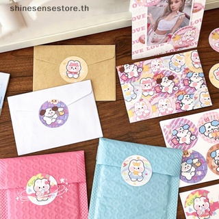 Shine สติกเกอร์ซีล ลายการ์ตูนช้าง Thank You น่ารัก DIY สําหรับติดตกแต่งซองจดหมาย ของขวัญ 1 ชิ้น ต่อม้วน