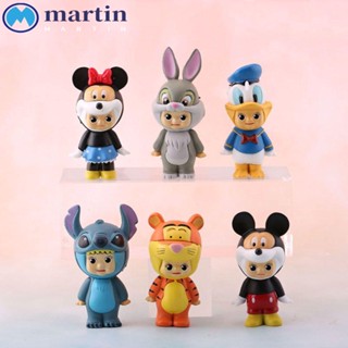 Martin ตุ๊กตาฟิกเกอร์ มิกกี้ มินนี่เมาส์ เป็ด Q Version 6 ชิ้น ต่อชุด