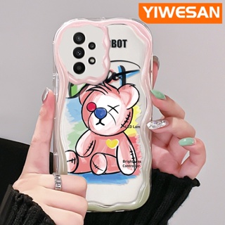 เคสโทรศัพท์มือถือแบบนิ่ม ใส กันกระแทก ลายการ์ตูนหมีน่ารัก สีชมพู สําหรับ Samsung galaxy A22 4G A22 5G M22 A21s A23 A24