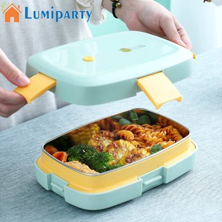 Lumiparty กล่องอาหารกลางวัน เบนโตะ ฉนวนกันความร้อน 4 ปุ่ม ความจุสูง แบบพกพา ถอดออกได้