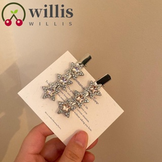 Willis กิ๊บติดผม รูปดาวห้าแฉก ประดับคริสตัล พลอยเทียม หรูหรา สไตล์เกาหลี ฮาราจูกุ