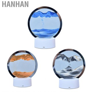 Hanhan 3D Hourglass Table Lamp  Charming 7 Color Light  Stress Gift Quicksand Painting Art Adjustable Universal for Restaurants Living Rooms