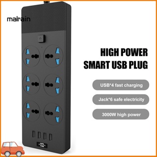 [Ma] T12 รางปลั๊กไฟ อเนกประสงค์ พลังงานสูง 3000W ปลั๊ก US พร้อมพอร์ต USB 4 พอร์ต สําหรับบ้าน