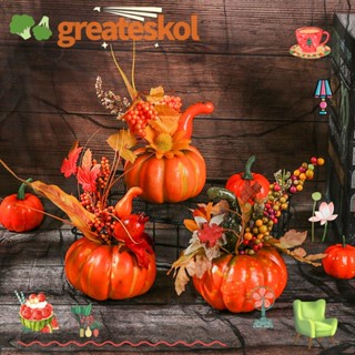 Greateskol ฟักทองปลอม แบบโฟม 15 ซม. สําหรับตกแต่งบ้าน ฮาโลวีน เทศกาล ทับทิม ฤดูใบไม้ร่วง