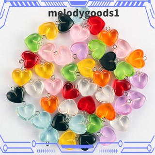 Melodygoods1 จี้รูปหัวใจรัก หัวใจ หลากสี เครื่องประดับ สร้อยคอ สีแคนดี้ งานฝีมือ DIY