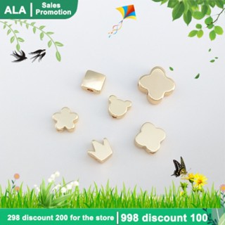 【❤️เครื่องประดับ DIY❤️】ลูกปัดทองคํา 14k รูปมงกุฎหมี ใบโคลเวอร์สี่แฉก ทรงสี่เหลี่ยม ขนาดเล็ก แฮนด์เมด DIY[จี้ชาร์ม/จี้/จี้สร้อยคอ/จี้ ทองคํา/จี้ทองคําแท้/เครื่องประดับสร้อย/เครื่องประดับสร้อยคอ/pendant]