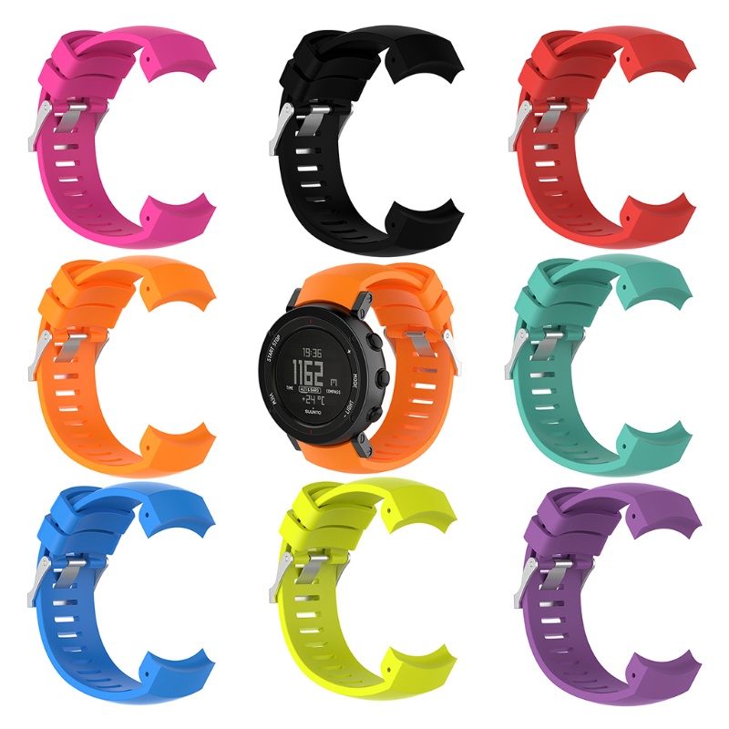 สายนาฬิกาข้อมือซิลิโคน สีดํา สําหรับ Suunto Core ALU GPS Smart Watch