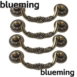 Blueming2 ห่วงดึงลิ้นชัก โลหะผสมสังกะสี สไตล์วินเทจ โบราณ 5 นิ้ว สีบรอนซ์ สําหรับห้องครัว ห้องน้ํา ตู้เสื้อผ้า 4 ชิ้น