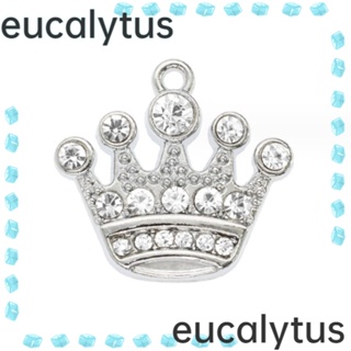 Eucalytus1 จี้รูปมงกุฎอัลลอย สไตล์วินเทจ สีเงิน ขนาด 21 มม. สําหรับทําเครื่องประดับ 48 ชิ้น