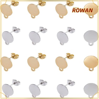 Rowans แผ่นสเตนเลส 18K สีทอง 14K สีโรสโกลด์ 10 มม. แฮนด์เมด สําหรับทําเครื่องประดับ ต่างหู