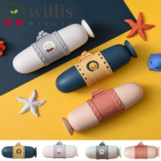 Willis กล่องเก็บแปรงสีฟัน ยาสีฟัน พลาสติก สีชมพู เขียว ฟ้า ขาว เรียบง่าย แบบพกพา สําหรับเรือดําน้ํา