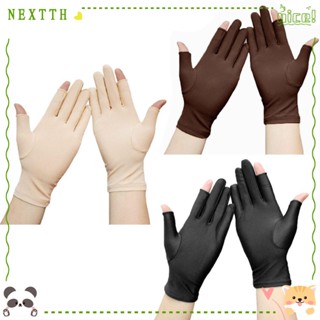 Nextth ถุงมือขับรถ ผ้าสแปนเด็กซ์ แบบบาง ป้องกันแสงแดด แบบสั้น ยืดหยุ่น