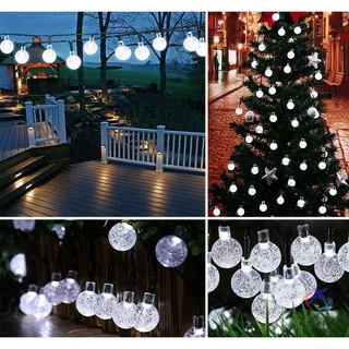 Panasi โคมไฟพลังงานโซล่าเซลล์ 50 LED 10 ม. ลูกแก้วไฟคริสต์มาสพลังงานโซล่าเซลล์ไฟพลังงานแสงอาทิตย์กลางแจ้ง