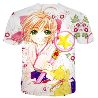 เสื้อยืด พิมพ์ลายอนิเมะ Cardcaptor Sakura สไตล์ฮาราจูกุ สตรีท