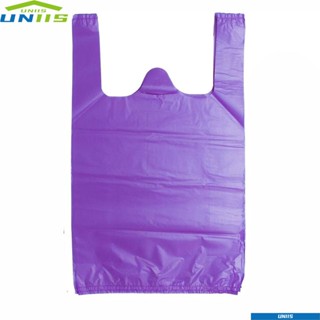 Uniis ถุงพลาสติกใส่เสื้อยืด สีม่วง ขนาด 12x20 นิ้ว สําหรับร้านค้าปลีก และซูเปอร์มาร์เก็ต 50 ชิ้น