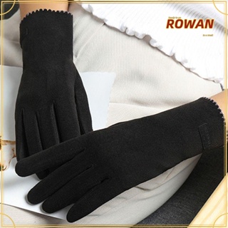 Rowans ถุงมือ ผ้ากํามะหยี่ แบบเต็มนิ้ว กันลม กันลื่น ให้ความอบอุ่น สไตล์เยอรมัน สําหรับผู้หญิง