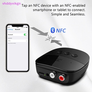 Vhdd อะแดปเตอร์รับสัญญาณเสียงสเตอริโอไร้สาย 5.2 RCA 3.5 มม. AUX USB NFC พร้อมไมโครโฟน สําหรับลําโพงรถยนต์