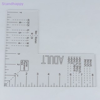 Standhappy ใหม่ ไม้บรรทัดอะคริลิค ลายโลโก้หน้าอกซ้าย สําหรับผู้ใหญ่