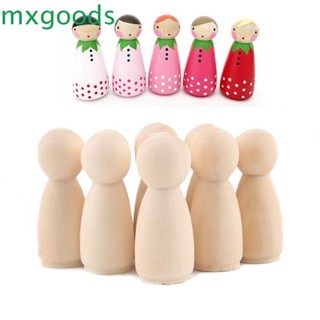 Mxgoods ตุ๊กตาไม้ธรรมชาติ 35 43 53 65 มม. สําหรับงานฝีมือ