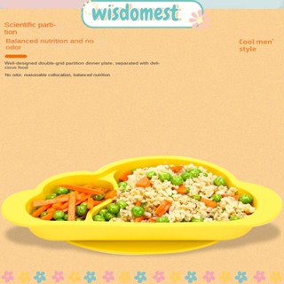 WISDOMEST จานซิลิโคน ถาดอาหาร พิซซ่า ของหวาน สําหรับเด็กวัยหัดเดิน ใช้ในครัวเรือน