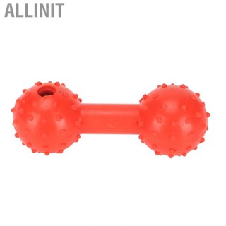 Allinit Dog Treat Dispensing Toy  Grinding Interactive Bite Resistant Barbell Pet Attractive for Puppy Indoor