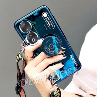 เคสโทรศัพท์มือถือ ลายกล้องน่ารัก พร้อมสายคล้องคอ และขาตั้ง สําหรับ Honor90 90Lite Honor 90 Lite Pro 5G 2023