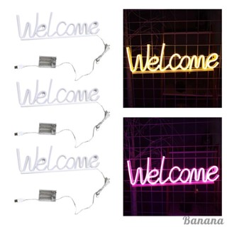 [พร้อมส่ง] ป้ายไฟนีออน Welcome ใช้แบตเตอรี่ สําหรับตกแต่งหน้าต่างห้องเกม