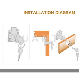 Yuanta บล๊อคกุญแจล็อคบานลิ้นชัก กุญแจลิ้นชัก เฟอร์นิเจอร์ทั่วไป สีดำ Drawer lock