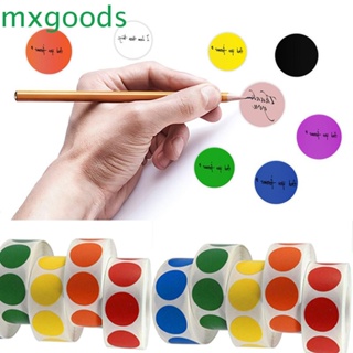 Mxgoods สติกเกอร์ฉลาก ลายจุด สีขาว สีฟ้า 1 นิ้ว 500 ชิ้น ต่อม้วน