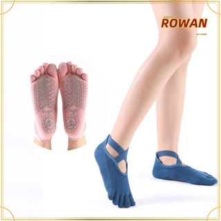 Rowans ถุงเท้ากีฬา โยคะ ผ้าฝ้าย PVC พื้นนิ่ม กันลื่น ลดแรงเสียดทาน สําหรับใส่ในบ้าน