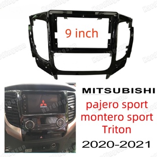 Player fascia แผงเมาท์ขาตั้งวิทยุสเตอริโอ 2din อุปกรณ์เสริม สําหรับ MITSUBISHI pajero sport montero sport Triton 2020 2021 9 นิ้ว