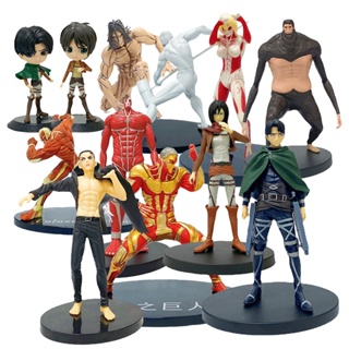 ใหม่ ฟิกเกอร์โมเดล อนิเมะ Attack on Titan Levi Ackerman Eren Yeager Mikasa Ackerman Pvc ของเล่นสําหรับเด็ก