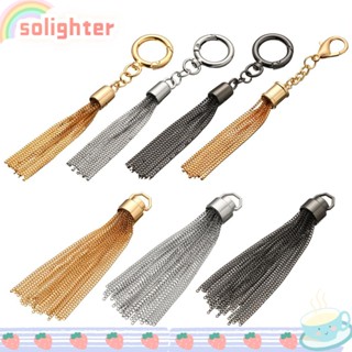 SOLIGHTER พวงกุญแจ จี้พู่ 3 สี สําหรับตกแต่งกระเป๋าถือ