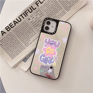 Casetify X You Go Girl เคสโทรศัพท์มือถือ PC แข็ง กันกระแทก กระจกสีเงิน สีดํา สําหรับ iPhone 15 14 13 12 11 Pro MAX IX XS MAX XR 6 6s 7 8 Plus