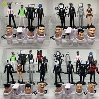 8PCS โมเดลตุ๊กตาฟิกเกอร์ Skibidi Toilet Action Figure Speakerman TV Man Monitor Man ของเล่นสําหรับเด็ก เก็บสะสม ของขวัญ