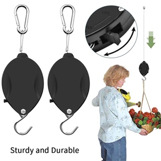 4pcs Garden Adjustable Multipurpose Indoor Feeding Pull Down Hanging Flower Basket Hang High Up Plant Hook Pulley