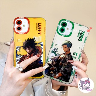 เคสโทรศัพท์ซิลิโคน TPU แบบนิ่ม ลายการ์ตูนวันพีช ลูฟี่ กันกระแทก ป้องกันเลนส์กล้อง สําหรับ iPhone 15 14 13 12 11 Pro Max SE2020 X XR Xs Max 7 8 6 6s Plus