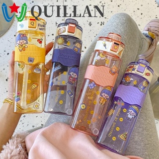 Quillan แก้วน้ําดื่ม กันรั่วซึม ขนาดใหญ่ 550 มล. พร้อมหลอดดูด สําหรับเล่นกีฬา ยิม ท่องเที่ยว