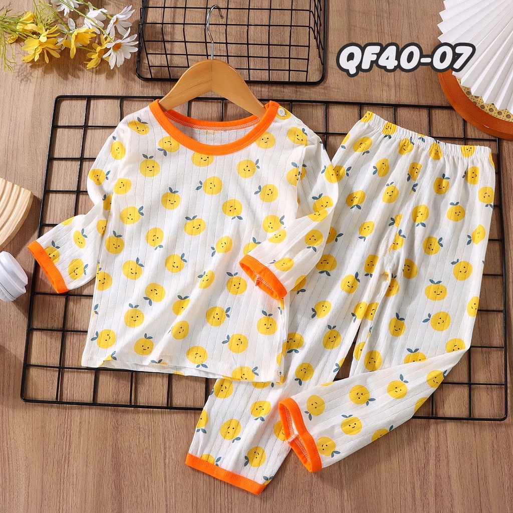 ชุดนอนแขนยาว+กางเกงขายาว พิมพ์ลายน่ารัก เสื้อผ้าที่เด็กสวมใส่ สบาย เนื้อผ้านุ่มนิ่ม - รูปที่ 6
