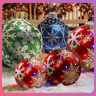 Creative 60 ซม.คริสต์มาส Inflatable ลูกบอลตกแต่ง EyeCatching Festive สำเนียงกลางแจ้ง Festive Festive สำเนียงกลางแจ้ง Inflatable Ball ตกแต่ง Bright ได้รับความนิยม Musthave Indemand