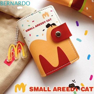 Bernardo McDonalds กระเป๋าใส่บัตร ใส่บัตรธนาคาร สไตล์เกาหลี เรียบง่าย หนัง PU กระเป๋าใส่เหรียญ กระเป๋าคลัทช์ ใบสั้น ผู้หญิง