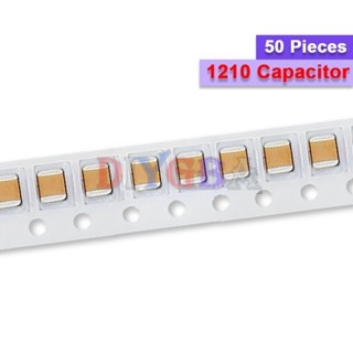 ชิปตัวเก็บประจุ 1KV 2KV SMD 1210 10V 16V 25V 50V 1nF 4.7nF 100nF 470nF 680nF 0.1uF 1uF 2.2uF 4.7uF 10uF 22uF 47uF 100uF 50 ชิ้น