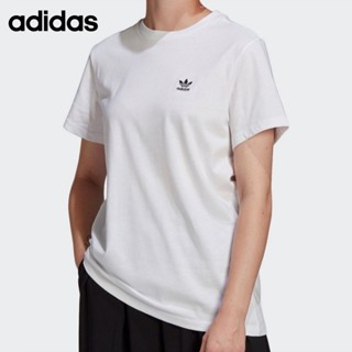 Adidas ของแท้ 100% เสื้อยืดคอกลม แขนห้าส่วน ผ้าฝ้าย ปักลาย สไตล์คลาสสิก เรียบง่าย สําหรับผู้หญิง GN2924 19