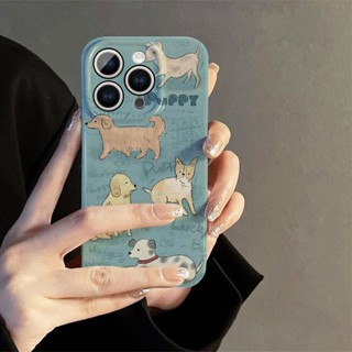 เคสโทรศัพท์มือถือแบบแข็ง ลายการ์ตูนลูกสุนัขน่ารัก สร้างสรรค์ สําหรับ Iphone 15Promax 14Pro 13 11 12 XR XS