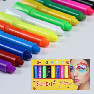 【ในการจัดส่ง】 Face Paint Crayons Sticks Push-up Set 6 สีปากกาเครื่องแต่งกายสำหรับคอสเพลย์ฮาโลวีนหรือโอกาสใดๆ